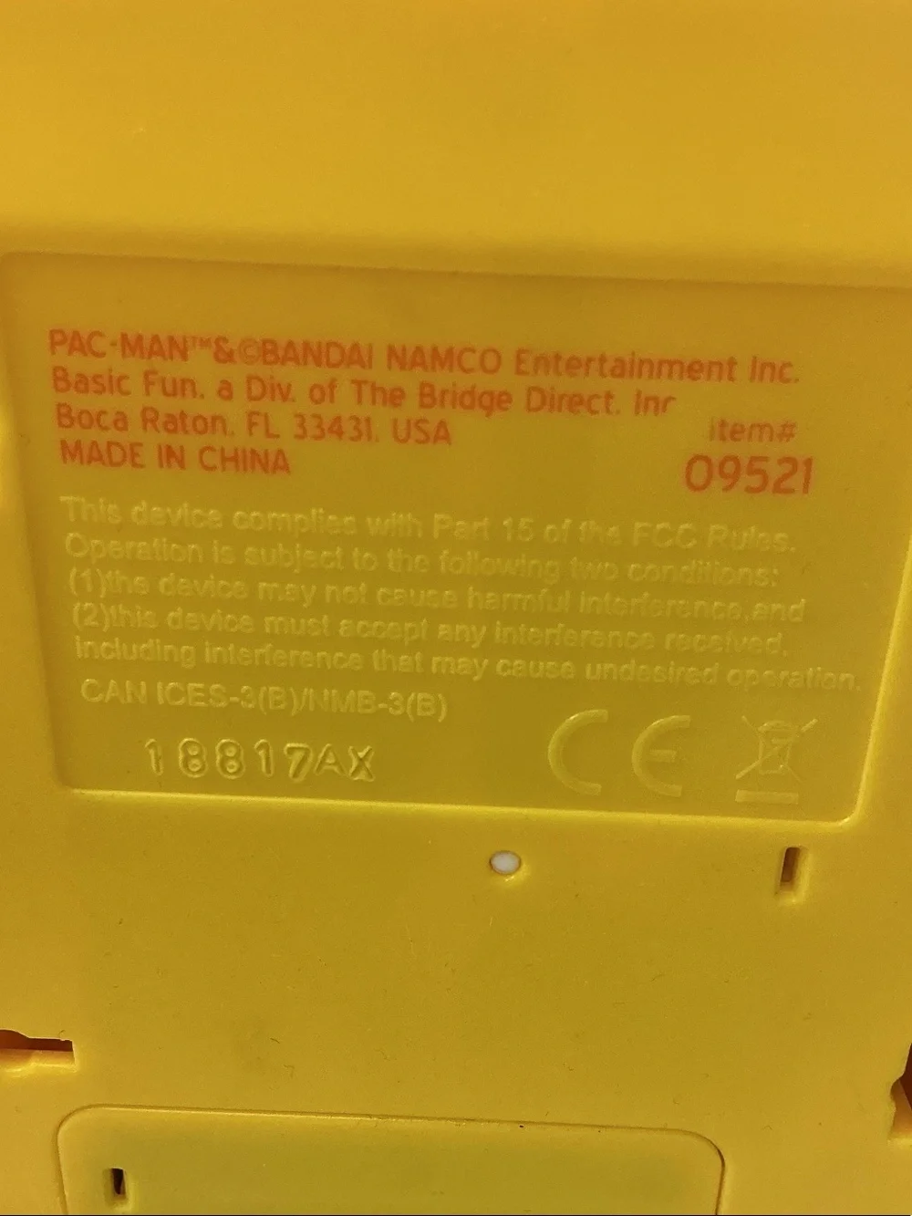 Pac-Man Portable Handheld Game Console in Yellow